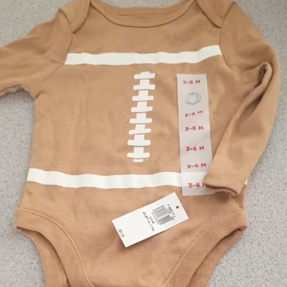 Old Navy Tan Football Baby Bodysuit